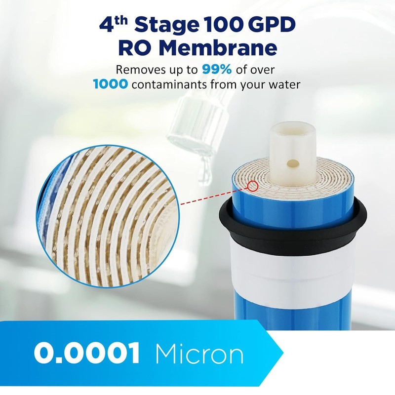 6-Stage 100 GPD RO Alkaline Mineral Drinking Reverse Osmosis System Water Filter gallery