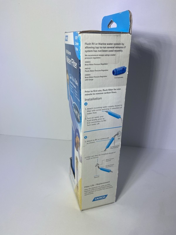Camco TastePURE RV/Marine Water Filter KDF Carbon Large Capacity Blue gallery