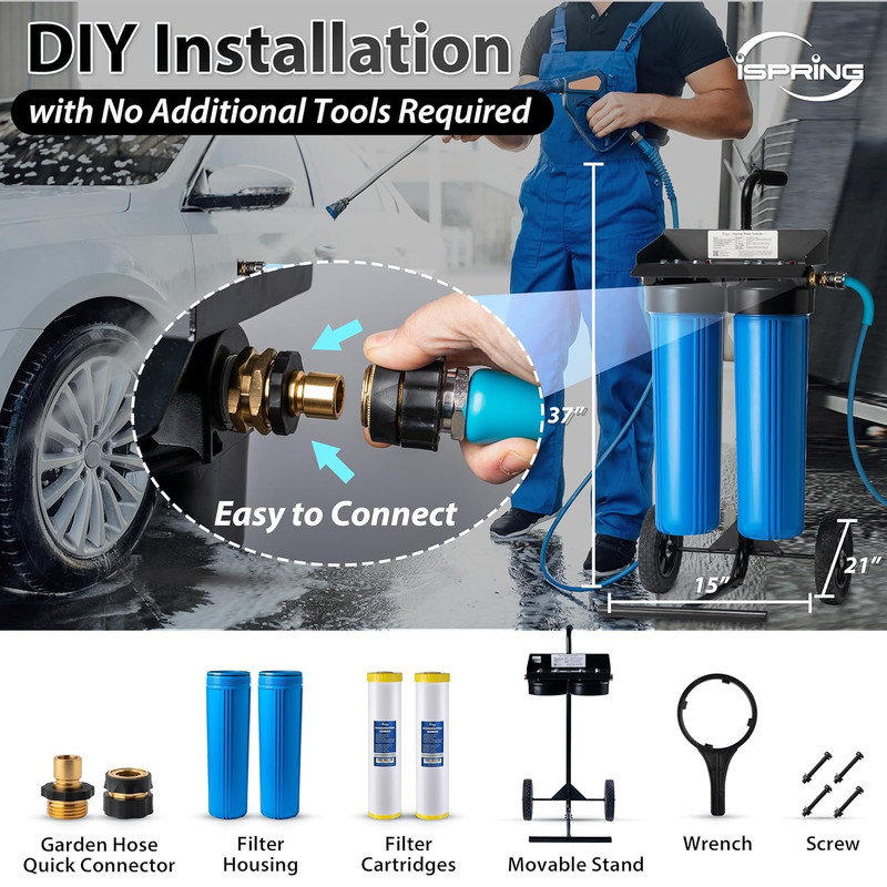 Spotless Water System with Rolling Cart - Deionized for Cars, RVs, Boats & More gallery