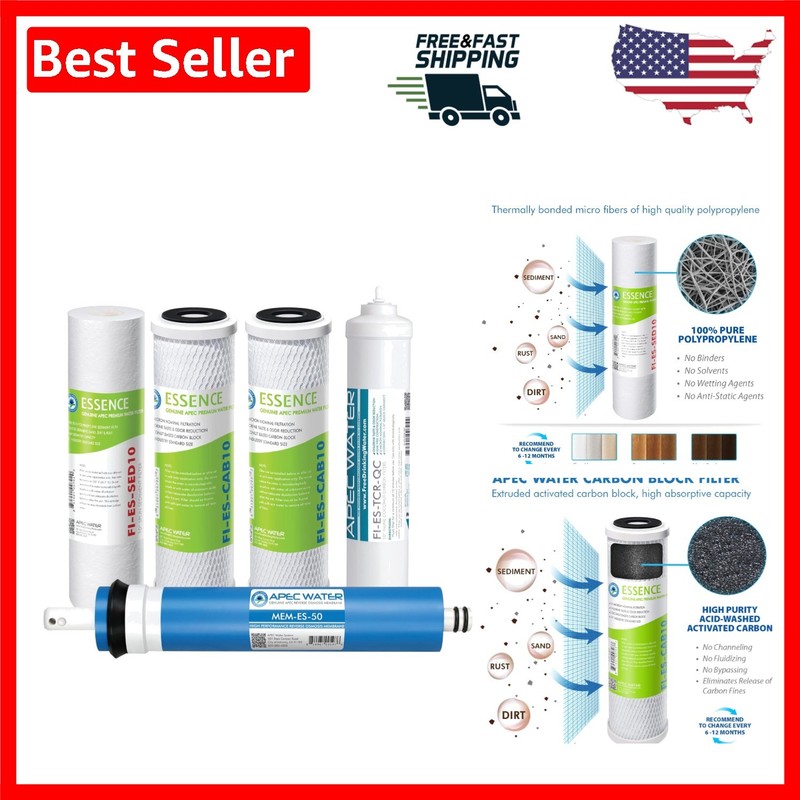 Complete APEC ESSENCE Series 50 GPD Replacement Water Filter for Superior Purity