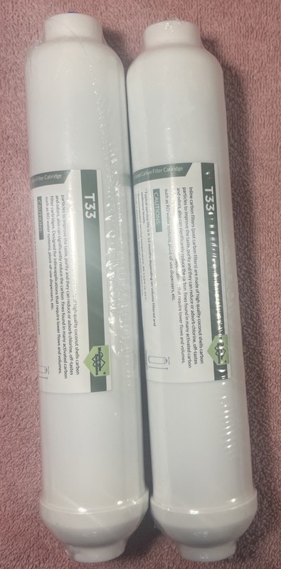 10″ x 2″ T33 Inline Post Carbon Filter Water Filter Cartridges Polisher 1/4″ QC