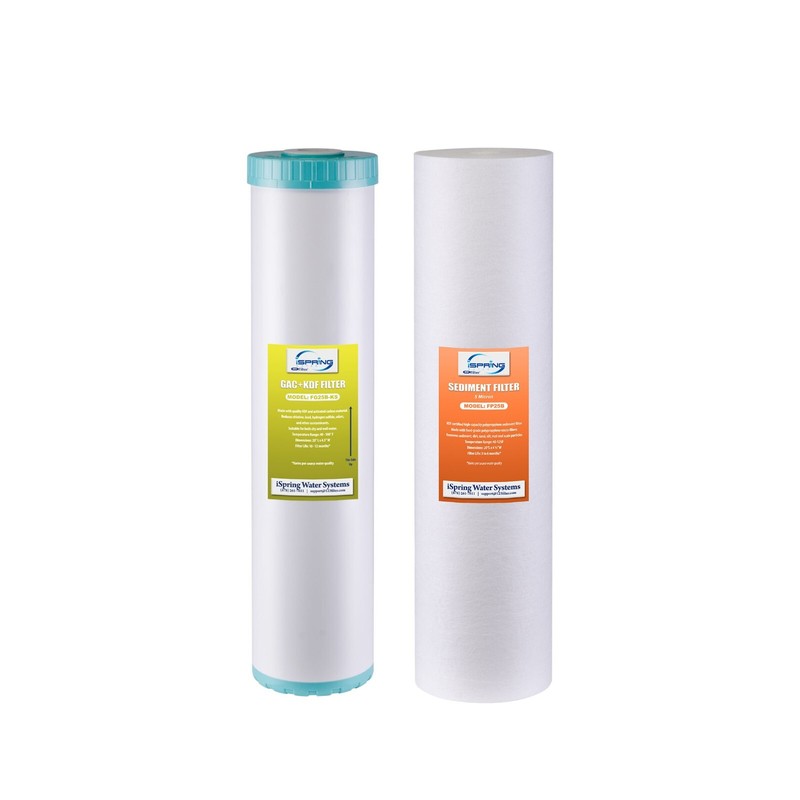 iSpring F2WGB22BKS 4.5” x 20” 2-Stage Whole House Water Filter Replacement Pack