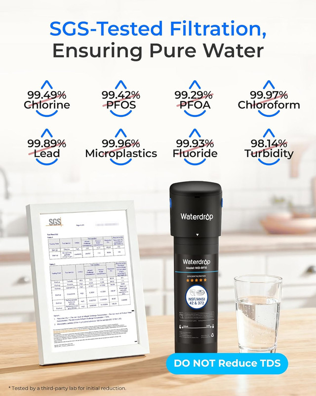 10UA under Sink Water Filter System, Reduces PFAS, PFOA/PFOS, Lead, Chlorine, Ba gallery
