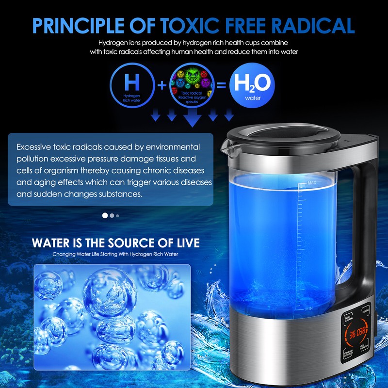 Hydrogen Water Machine Generator Rich Hydrogen Water Ionizer Generator Kettle US gallery