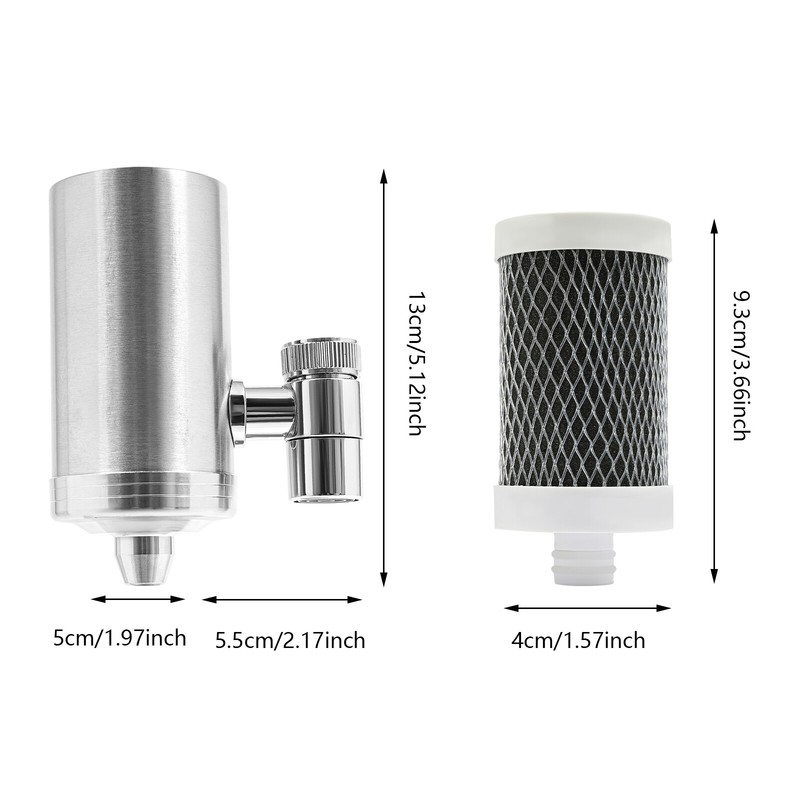 304 Stainless Steel Faucet Water Filter With 4* Filter Elements Tap Water Filter gallery