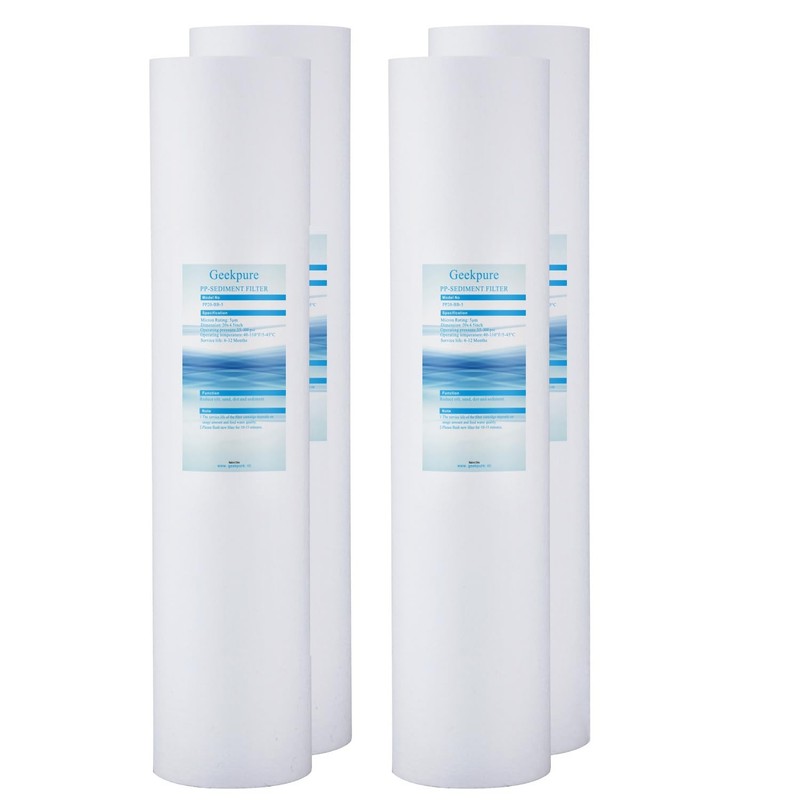 20-Inch Whole House Polypropylene PP Sediment -4.5″ x 20″-5 Micron-Pack of 4