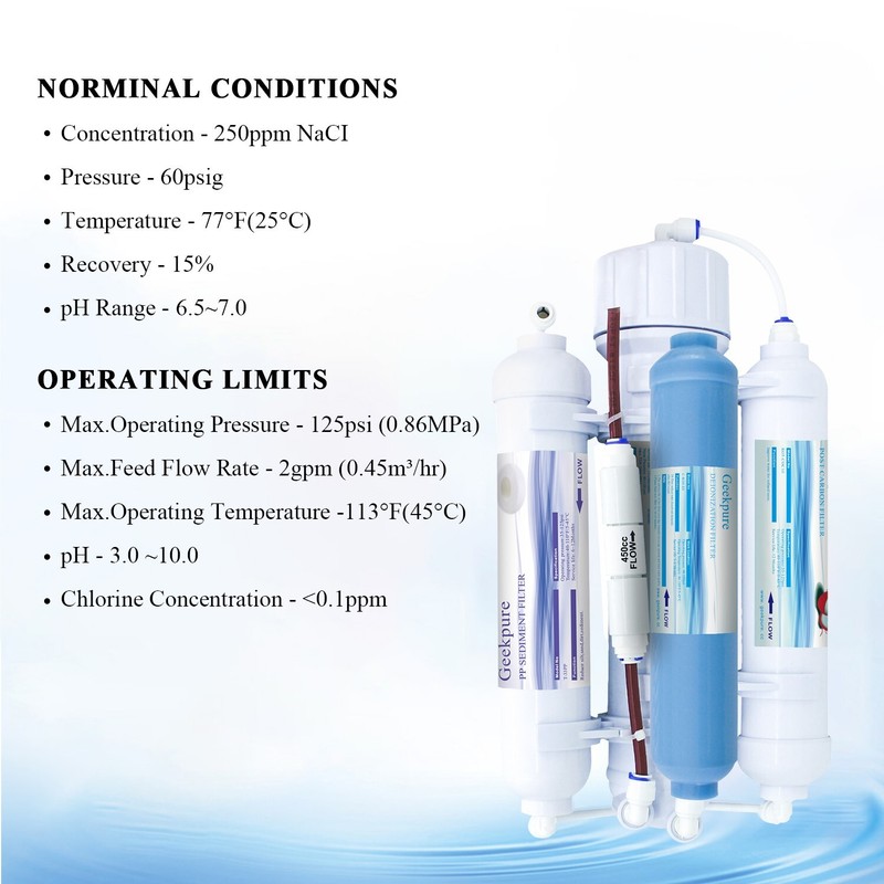 Geekpure 4 Stage Portable Aquarium Reverse Osmosis Water Filtration- DI Filter gallery