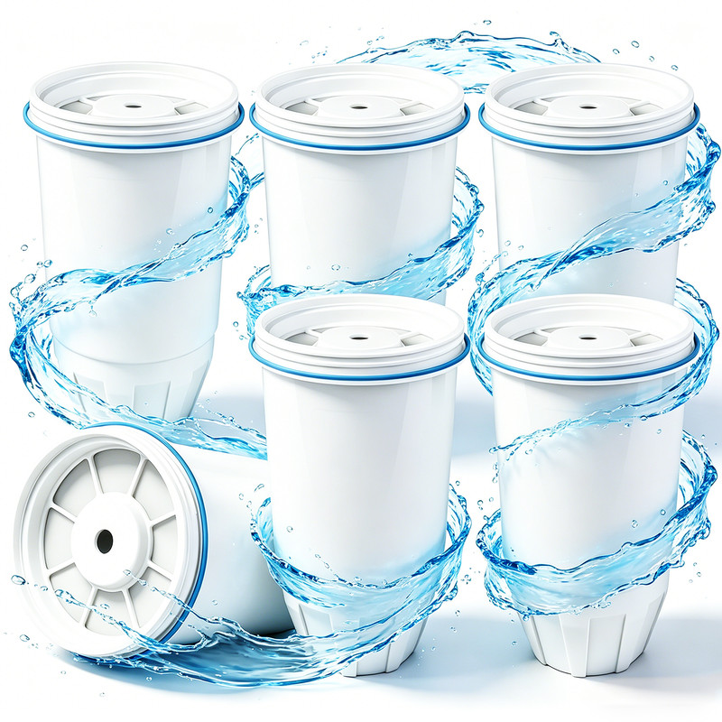 6x Upgraded Water Filter Compatible with Zero Pitcher Dispenser ZR-001 ZR-004