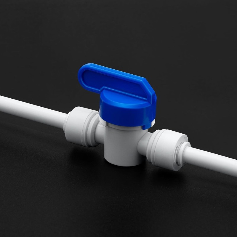 12 Pack 1/4" Push to Connect Ball Valves - Inline Shut-Off Quick Connect Fitting gallery