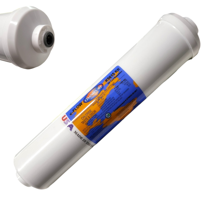 Omnipure K5615-KK Inline Carbon Block 1mic CTO/Lead/Cyst – 12 x 2.5 3/8 QC