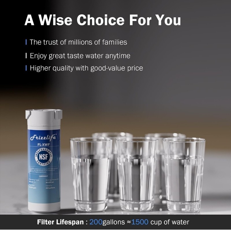 FRIZZLIFE FL-XEF Refrigerator Water Filter Replacement for GE XWF gallery