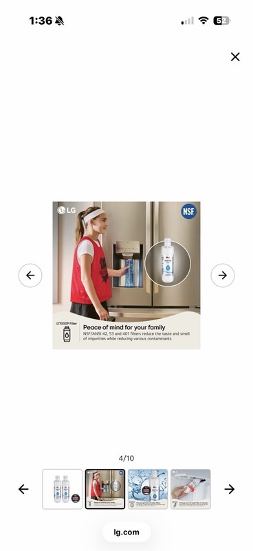 LGLT1000P2 6 Month / 200 Gallon Capacity Refrigerator Water Filter 2-Pack gallery