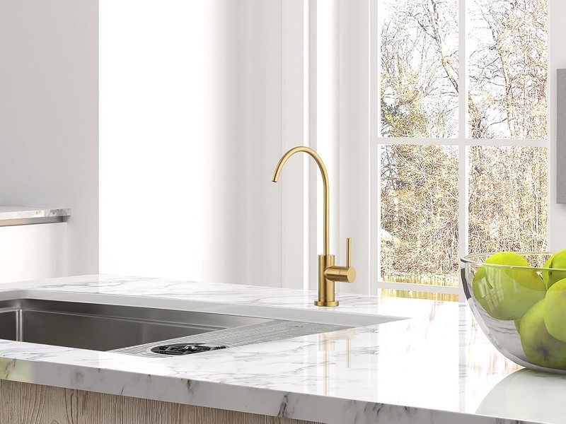 Elegant Brushed Gold Stainless Steel Kitchen Water Filter Faucet for RO Systems gallery