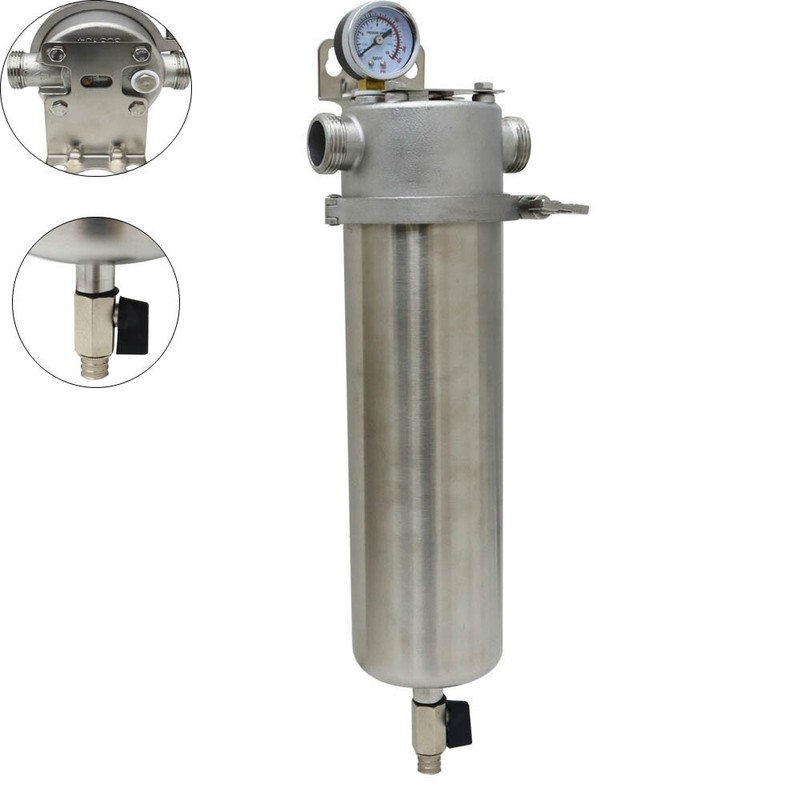 Stainless Steel Front Filter Water Purification Filter w/40μm Screen 8000L/h New