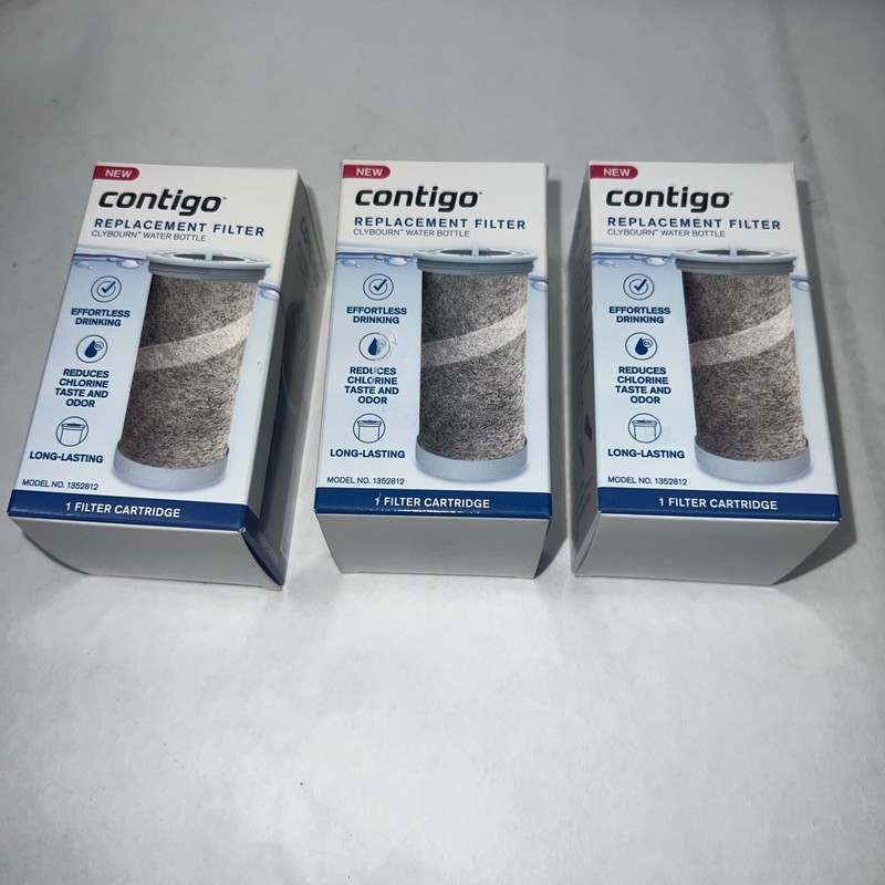 3 Pack Contigo Replacement Water Filter Cartridge 1352812 Clybourn Water Bottles