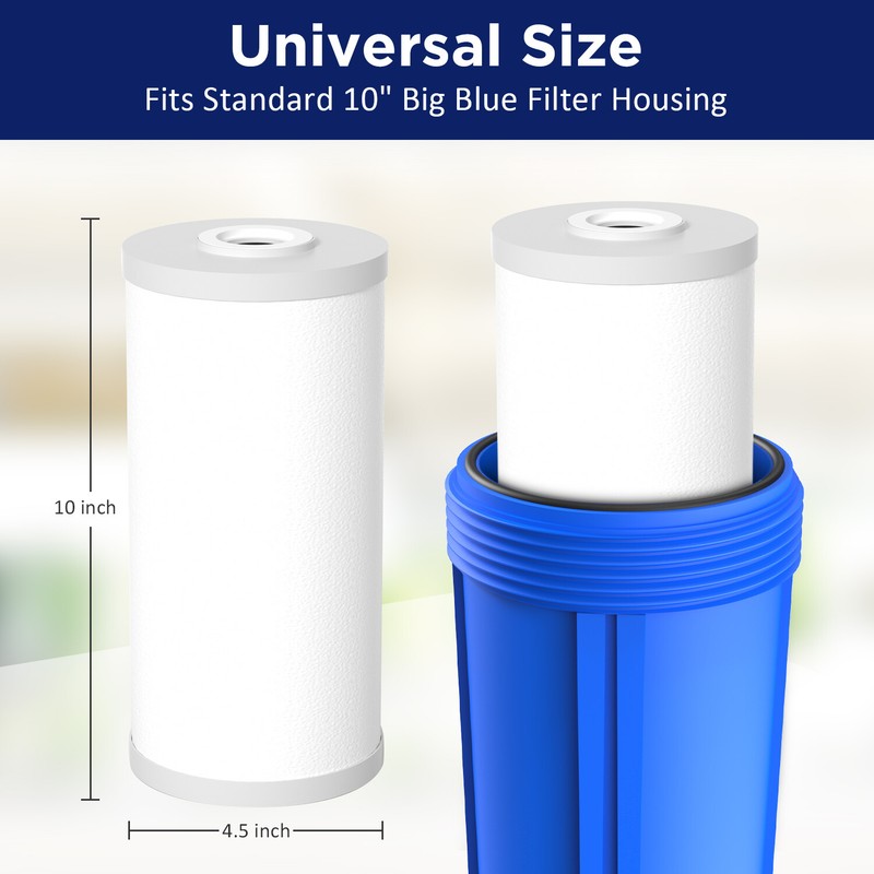 12 Pack 5μm 10x4.5" Sediment Granular Activated Carbon 2in1 Water Filter Replace gallery