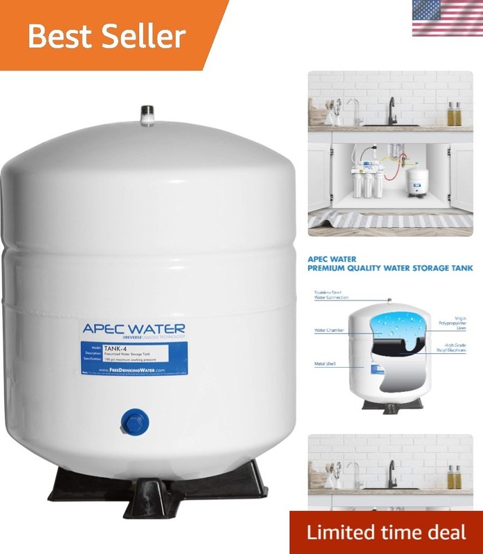 4 Gallon Pre-Pressurized Stainless Steel Water Tank for Reverse Osmosis Systems