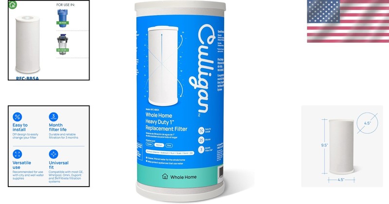 Heavy Duty Water Filter 10 x 4.5 Inch 25 Micron Compatible with Multiple Systems gallery