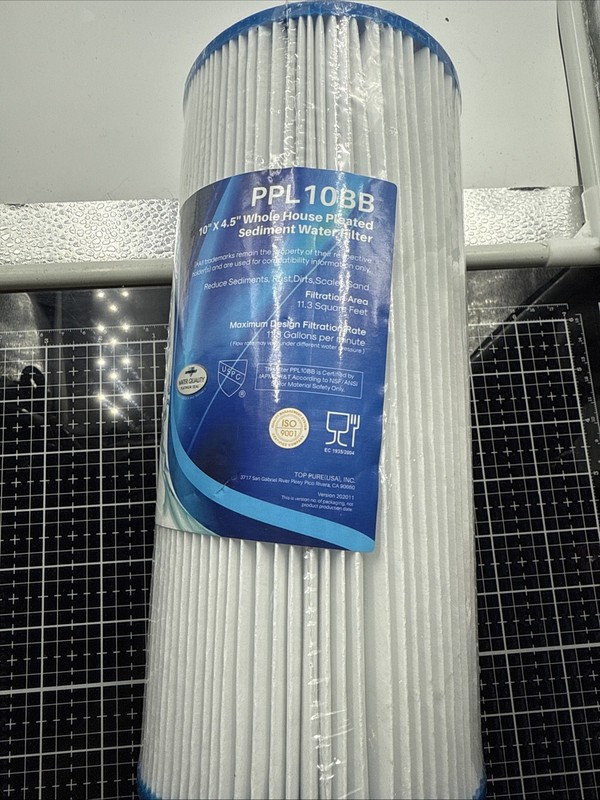 Pureplus PPL10BB Sediment 10″ x 4.5 Water Filter Cartridge 5 Micron