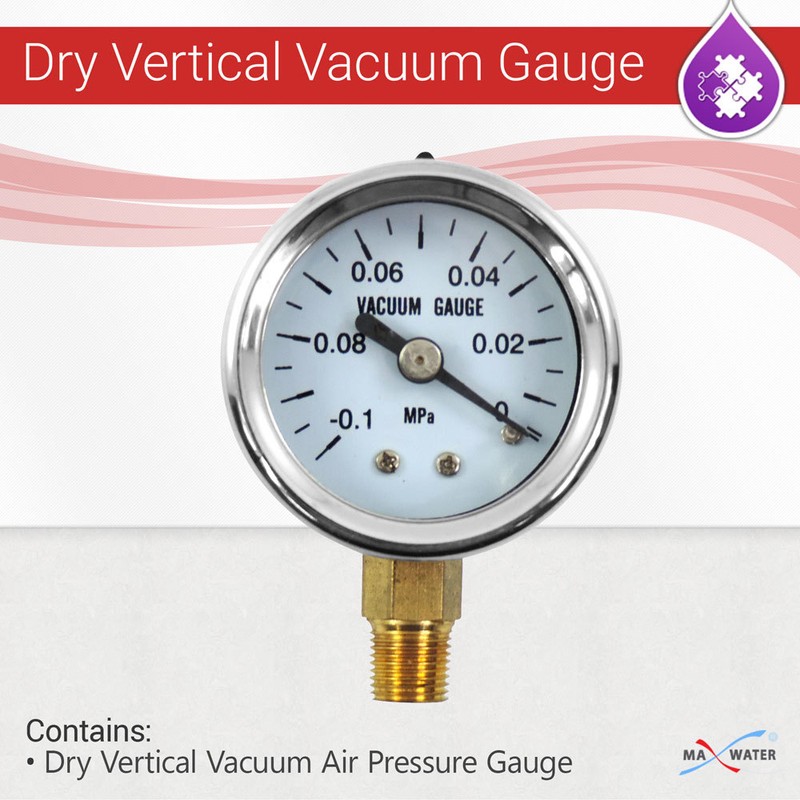 Dry Universal Vertical Vacuum Air Pressure Gauge, Dia 40MM, -0.1-0 MPa