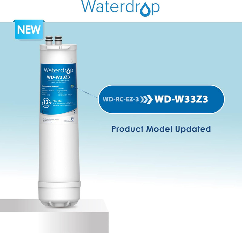 Waterdrop Advanced Water Filter WD-W33Z3 for Culligan, Brita, DuPont & More
