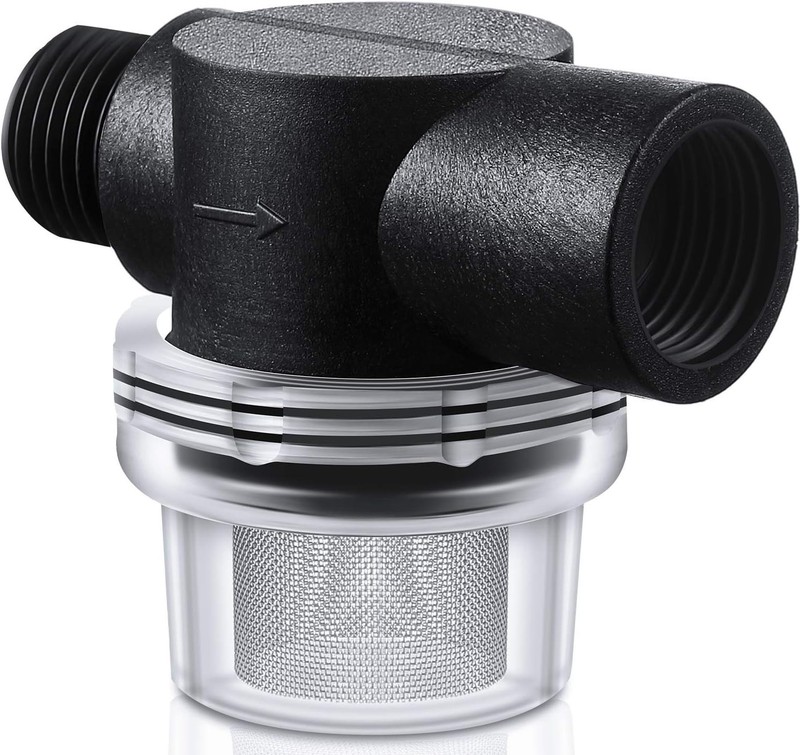 Water Pump Strainer Filter, RV Replacement 1/2 Inch Twist-On Pipe Strainer Compa