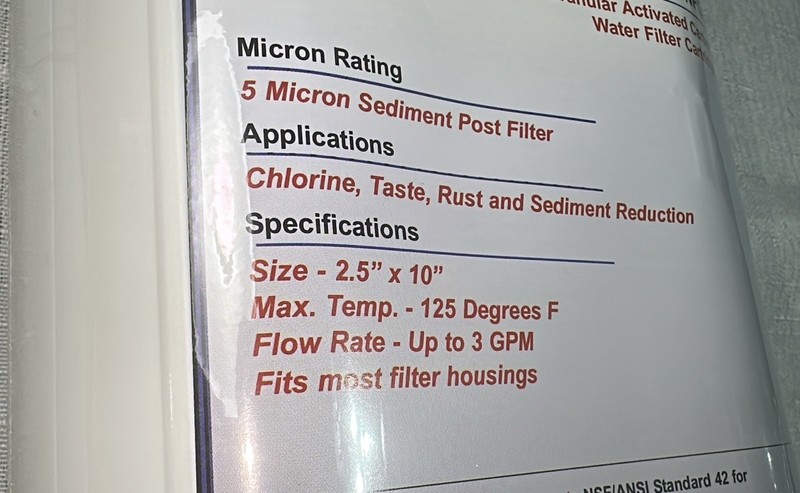 1NPG6 2-Pack Granular Activated Carbon Water Filter Cartridge-5 Micron(Grainger) gallery