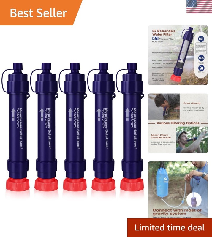 Water Filter Straw S2, NSF/ANSI 42&372&401 Certified, 4-Stage 0.1 μm Portable...