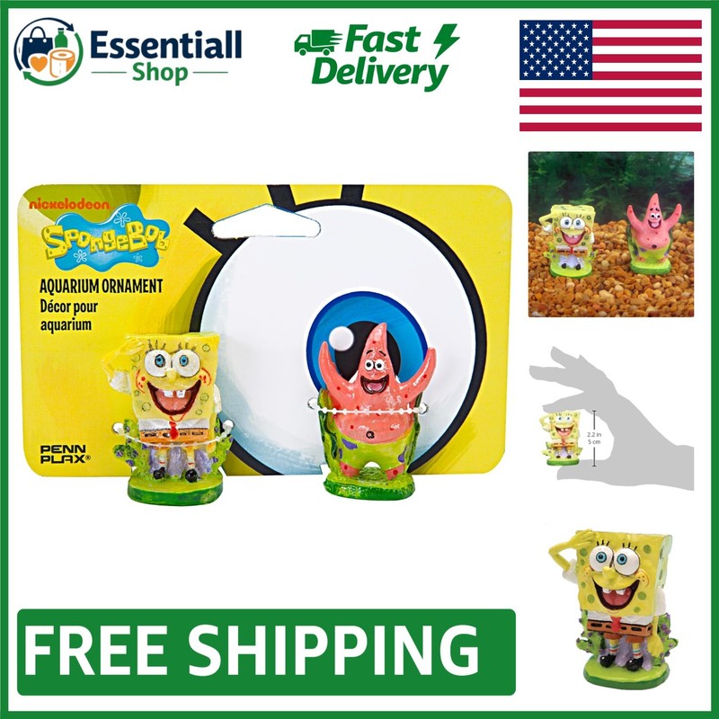 Multi-Color Spongebob & Patrick Aquarium Filter Accessory - Safe Resin Design