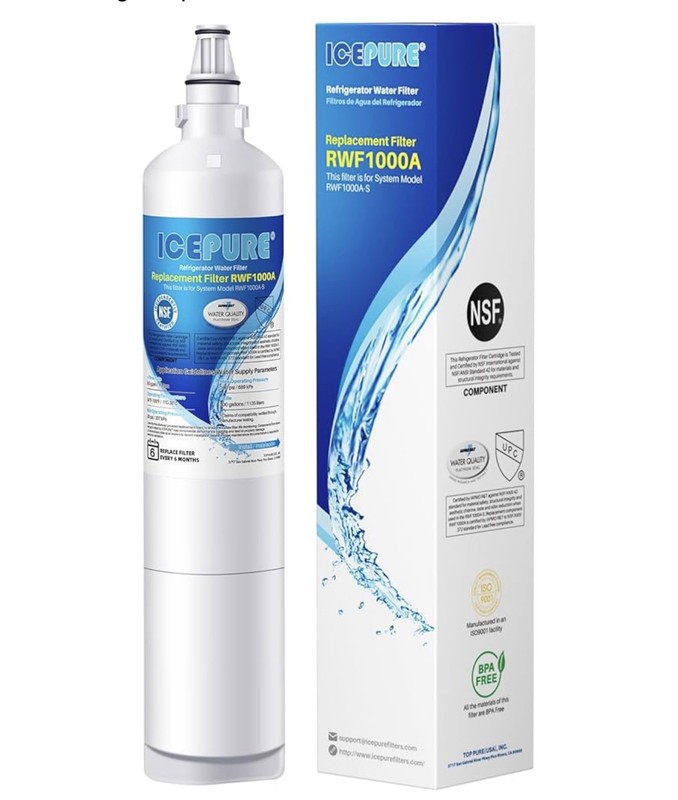 Icepure RWF1000A Refrigerator Water Filter Replacement, NEW IN BOX