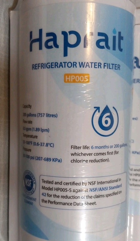 Haprait Replacement Refrigerator Water Filters HP005 Lot Of 2 New w/o Boxes gallery