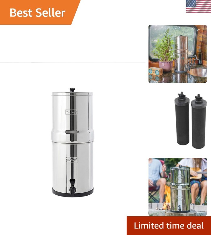 Portable Gravity Water Filter, 1.5 Gallon Capacity for Camping and Emergencies