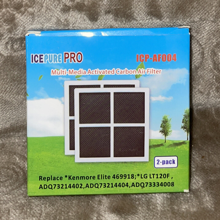 NEW Icepure Pro Multi Media Activated Carbon Refrigerator Air Filter AF004 2 Pk.