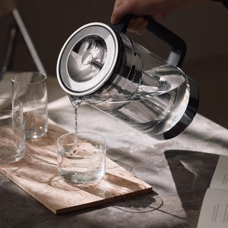 Purifier - Premium Glass and Stainless Steel Water Filter Pitcher, Refillable Fi gallery