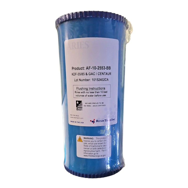 Aries KDF55/KDF85/CENTAUR-GAC Filter Cartridge ( AF-10-2553-BB ) 4.5″x10″