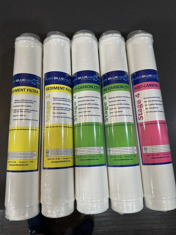 Pure Blue H2O Reverse Osmosis Filters 5-Piece Annual Pack | PB-TLRO4RCT-5PK