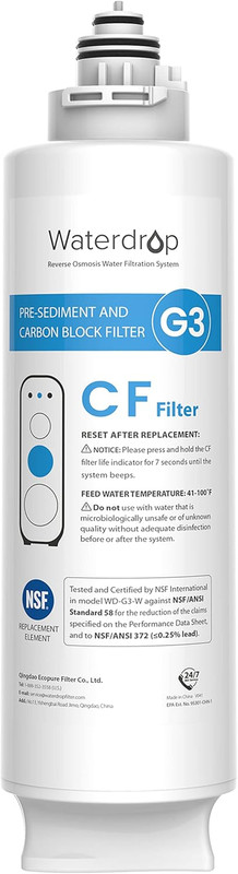 G3-N1CF Filter, Replacement for G3-W & G3P600 & G3P800 Reverse Osmosis System,