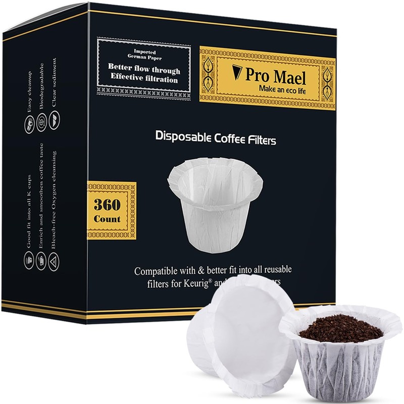 Pro Mael 360 Count Disposable K Cup Filters, Coffee Filter 360 Count, White