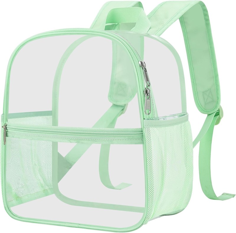 Oraben Clear Backpack 12x12x6 Mini Stadium Bag w/ Front Pocket Concert Sport
