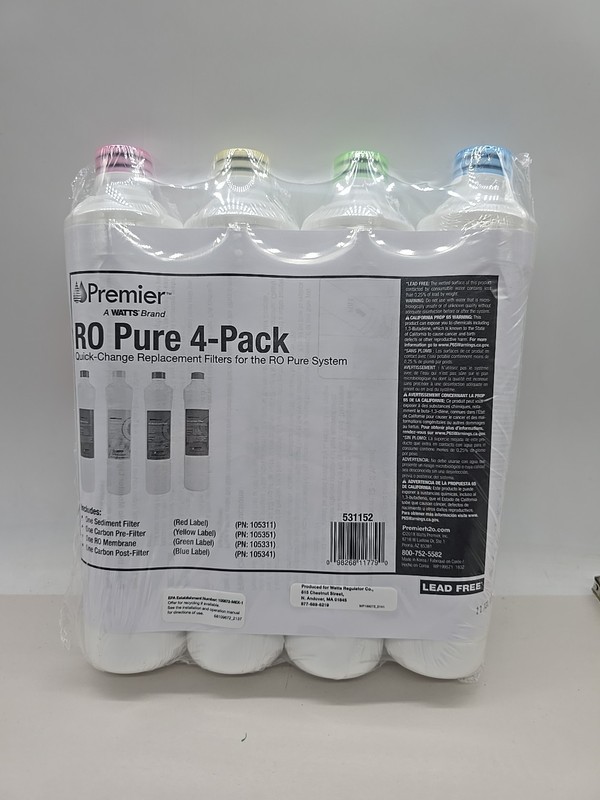 Watts Premier 1R-1Y-1B-1G Ro-Pure Push Button Replacement Filter Kit 531152