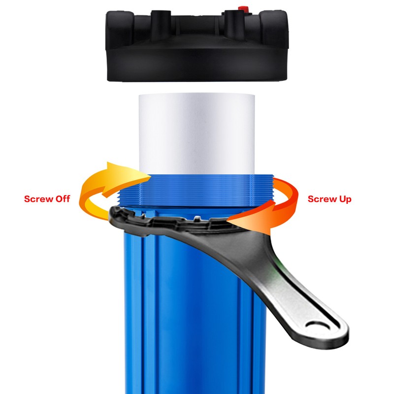 Geekpure 20 Inch Whole House Water Filter Housing 1"NPT Fit for 4.5" x 20"- Blue gallery