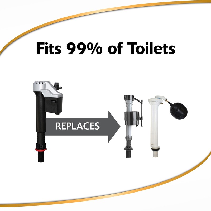 QuietFILL Platinum Toilet Fill Valve Universal Fits 99% of Toilets Easy Hei... gallery