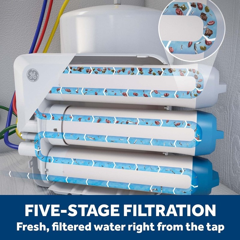 GE Under Sink 5-Stage Reverse Osmosis Water Filtration System GXRV40TBN gallery