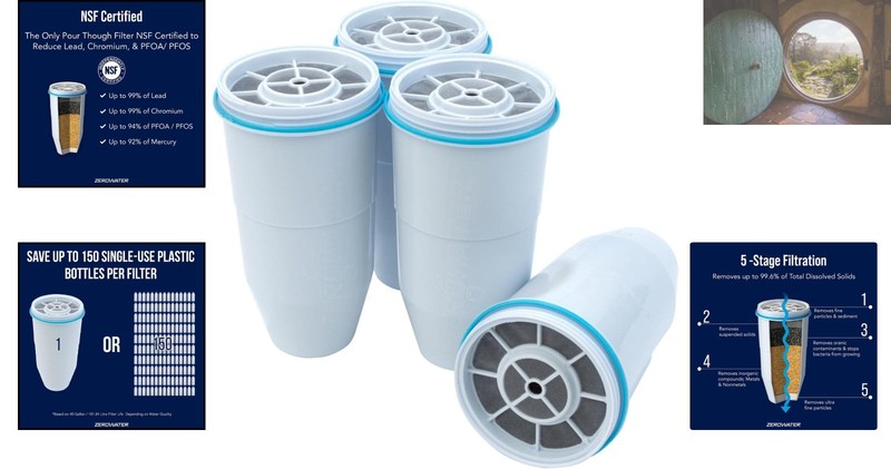 ZR-004 Replacement Filter Cartridge Set - 4-Pack for All Pitchers & Dispensers gallery