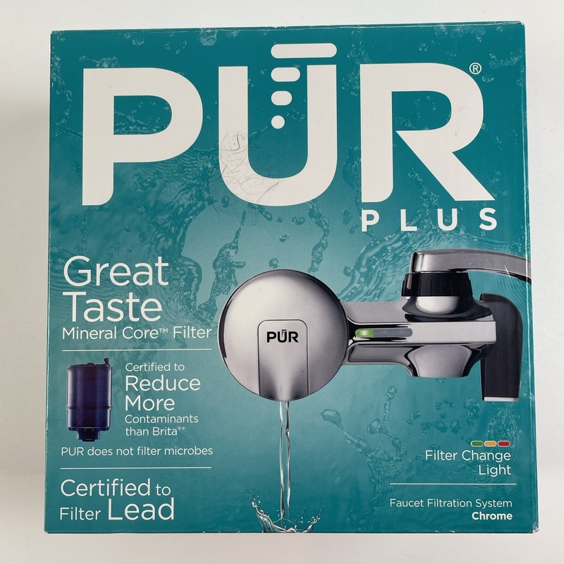 PUR Plus Faucet Mount Filtration System – Chrome – Complete Open Box