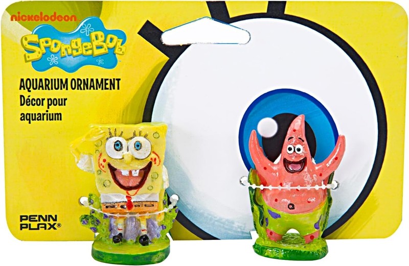 Kids' Favorite SpongeBob & Patrick 2-Inch Aquarium Decor, Lightweight Resin gallery