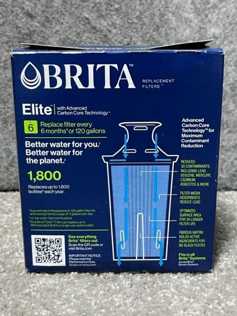 2 Count Brita Elite Replacement Filters for Pitchers Dispensers Blue gallery