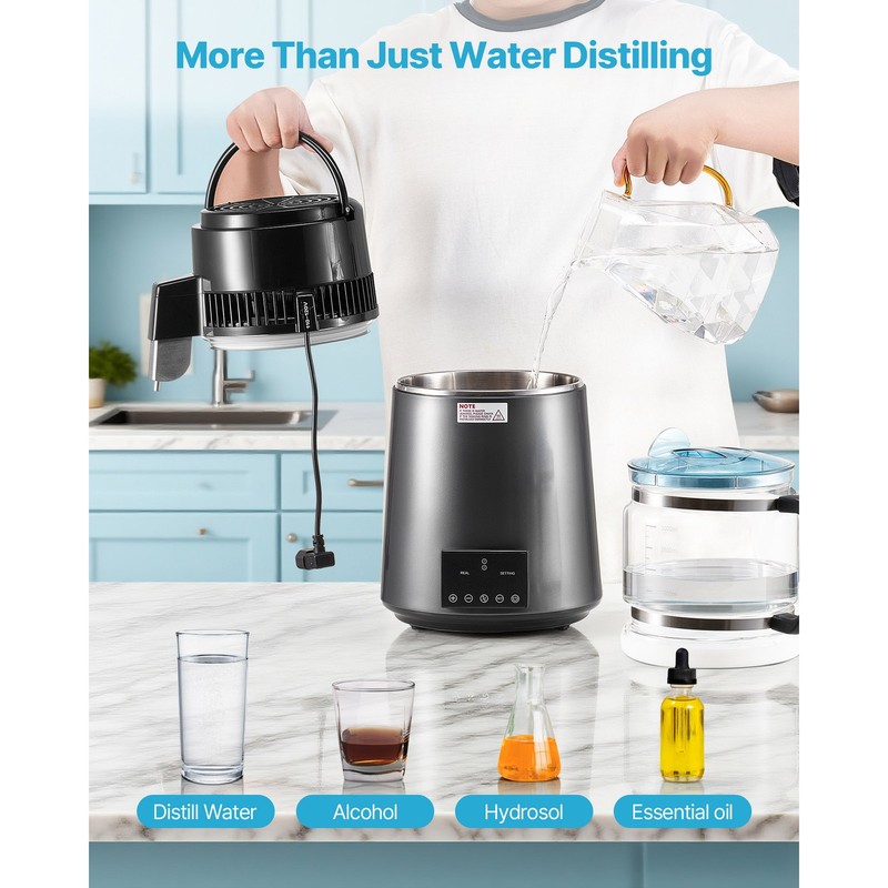 Uimoso 4L Countertop Water Purifier Machine 1750W Stainless Steel with Container gallery