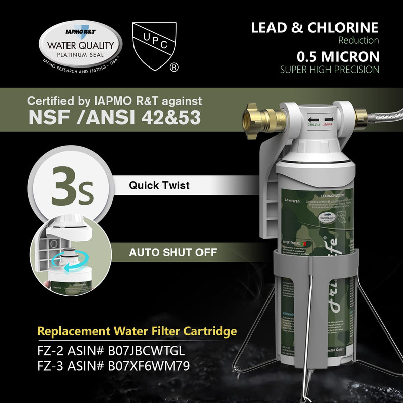 NSF Certified RV Inline Water Filter - Reduces Chlorine, Lead & Odors gallery
