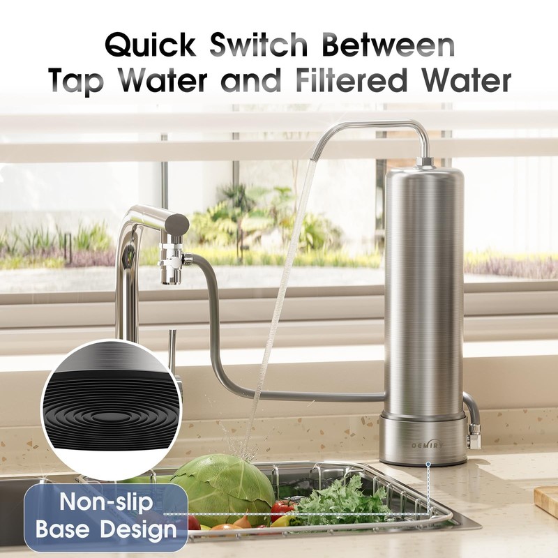 Countertop Water Filter, Stainless Steel 8000 Gallons Faucet Water Filtration... gallery